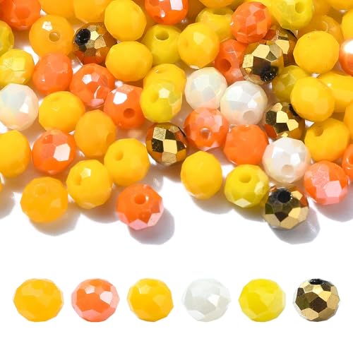 KitBeads 500 Stück 4 mm sortierte gelbe Rocailles-Perlen, facettierte Rondelle-Perlen, gelbe Glasperlen für Schmuckherstellung, Halsketten, Armbänder, Basteln, Party, Dekorieren KitBeads 500 Stück 4 mm sortierte gelbe Rocailles-Perlen, facettierte Rondelle-Perlen, gelbe Glasperlen für Schmuckherstellung, Halsketten, Armbänder, Basteln, Party, Dekorieren von KitBeads