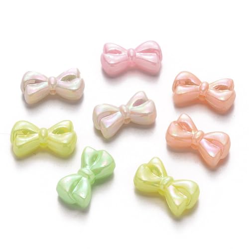 KitBeads 890 Stück zufällige undurchsichtige Schleifenperlen, winzige Schleife, AB-farbig, für Schmuckherstellung, Armbänder, Halsketten, Basteldekorationen von KitBeads