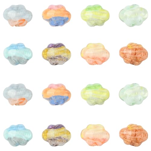 KitBeads Acryl-Wolkenperlen in 8 Farben, regen- und bewölkter Farbverlauf, Glitzer, Wetterwolkenperlen für Schmuckherstellung, Armbänder, Basteln, 16 Stück von KitBeads
