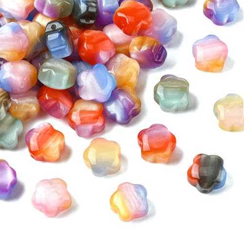 KitBeads Blumenperlen aus Kunstharz, undurchsichtig, bunt, Blumenform, für Schmuckherstellung, Schlüsselanhänger, Armbänder, Halsketten, 20 Stück KitBeads Blumenperlen aus Kunstharz, undurchsichtig, bunt, Blumenform, für Schmuckherstellung, Schlüsselanhänger, Armbänder, Halsketten, 20 Stück von KitBeads