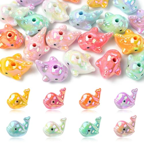 KitBeads Delfin-Perlen aus Kunstharz, undurchsichtig, Meereslebewesen, AB-Farbe, Meerestierperlen für Schmuckherstellung, Stifte, Armbänder, Halsketten, Handwerk, Großpackung, 20 Stück KitBeads Delfin-Perlen aus Kunstharz, undurchsichtig, Meereslebewesen, AB-Farbe, Meerestierperlen für Schmuckherstellung, Stifte, Armbänder, Halsketten, Handwerk, Großpackung, 20 Stück von KitBeads