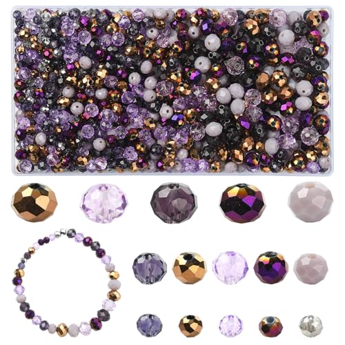 KitBeads Glasperlen, rund, facettiert, für Armbänder, Schmuckherstellung, Ohrringe, Halsketten, Basteln, 4–8 mm, Violett, 1000 Stück KitBeads Glasperlen, rund, facettiert, für Armbänder, Schmuckherstellung, Ohrringe, Halsketten, Basteln, 4–8 mm, Violett, 1000 Stück von KitBeads