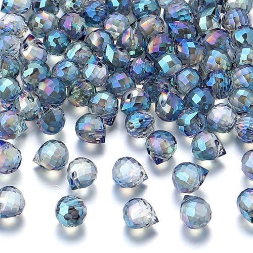 KitBeads Glasperlen in Tropfenform, dunkelblau, AB-Farbe, gebohrt, facettierte Perlen für Schmuckherstellung, Handwerk, Armbänder, Ohrringe, Halsketten, 30 Stück KitBeads Glasperlen in Tropfenform, dunkelblau, AB-Farbe, gebohrt, facettierte Perlen für Schmuckherstellung, Handwerk, Armbänder, Ohrringe, Halsketten, 30 Stück von KitBeads