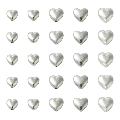 KitBeads Herz-Perlen aus Edelstahl, 3D, romantisch, Valentinstag, Herz-Abstandshalter für Armbänder, Schmuckherstellung, Halsketten, Handwerk, Großpackung KitBeads Herz-Perlen aus Edelstahl, 3D, romantisch, Valentinstag, Herz-Abstandshalter für Armbänder, Schmuckherstellung, Halsketten, Handwerk, Großpackung von KitBeads