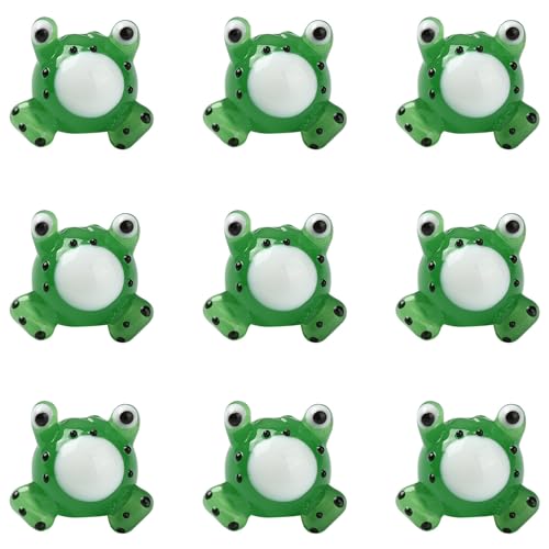 KitBeads Lampwork-Frosch-Perlen, handgefertigt, 3D-Glas, Grün, Tierperlen zum Basteln, Halsketten, Ohrringe, Armbänder, Schmuckherstellung, 10 Stück von KitBeads
