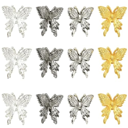 KitBeads Metall-Schmetterlings-Perlen, goldfarben, silberfarben, 3D-Schmetterlings-Flügel, Abstandshalter für Armbänder, Halsketten, Schmuckherstellung, Basteln, 40 Stück KitBeads Metall-Schmetterlings-Perlen, goldfarben, silberfarben, 3D-Schmetterlings-Flügel, Abstandshalter für Armbänder, Halsketten, Schmuckherstellung, Basteln, 40 Stück von KitBeads
