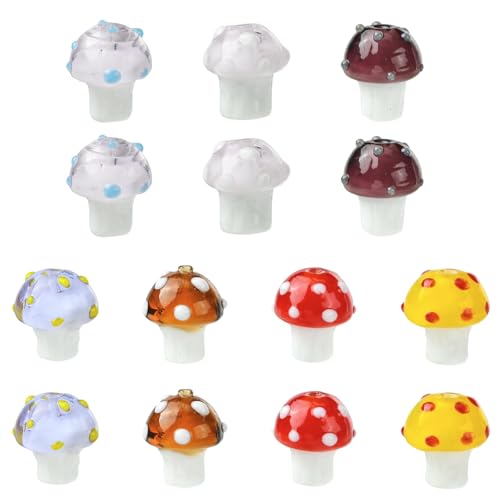 KitBeads Mini-Pilz-Perlen in 7 Farben, Lampwork-Glas, Kawaii-Lebensmittel, Pilzform, Perlen für Schmuckherstellung, Armbänder, Halsketten, Handwerk, Großpackung KitBeads Mini-Pilz-Perlen in 7 Farben, Lampwork-Glas, Kawaii-Lebensmittel, Pilzform, Perlen für Schmuckherstellung, Armbänder, Halsketten, Handwerk, Großpackung von KitBeads