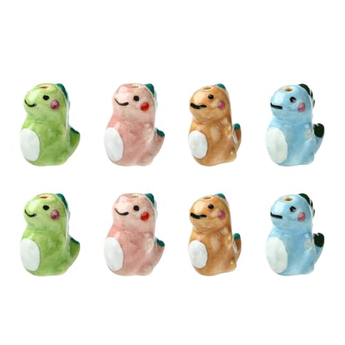 KitBeads Niedliche Porzellan-Perlen, 3D-Design, handgefertigt, Dinosaurier, 4 Farben, Wildtier-Perlen für Schmuckherstellung, Halsketten, Ohrringe, Armbänder, Basteln, 8 Stück KitBeads Niedliche Porzellan-Perlen, 3D-Design, handgefertigt, Dinosaurier, 4 Farben, Wildtier-Perlen für Schmuckherstellung, Halsketten, Ohrringe, Armbänder, Basteln, 8 Stück von KitBeads