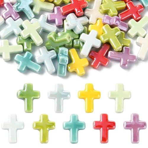 KitBeads Porzellan-Kreuzperlen, Keramik, Glaube, Kruzifix-Perlen, Jesus, religiöse Perlen für Schmuckherstellung, Armbänder, Halsketten, Stifte, Basteln, 45 Stück KitBeads Porzellan-Kreuzperlen, Keramik, Glaube, Kruzifix-Perlen, Jesus, religiöse Perlen für Schmuckherstellung, Armbänder, Halsketten, Stifte, Basteln, 45 Stück von KitBeads