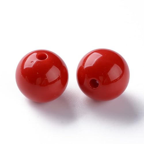 KitBeads Rote Acrylperlen, rund, undurchsichtig, klobig, Kaugummi-Kugel, große runde Perlen für Schmuckherstellung, Armbänder, Stifte, Halsketten, Basteln, 220 Stück KitBeads Rote Acrylperlen, rund, undurchsichtig, klobig, Kaugummi-Kugel, große runde Perlen für Schmuckherstellung, Armbänder, Stifte, Halsketten, Basteln, 220 Stück von KitBeads