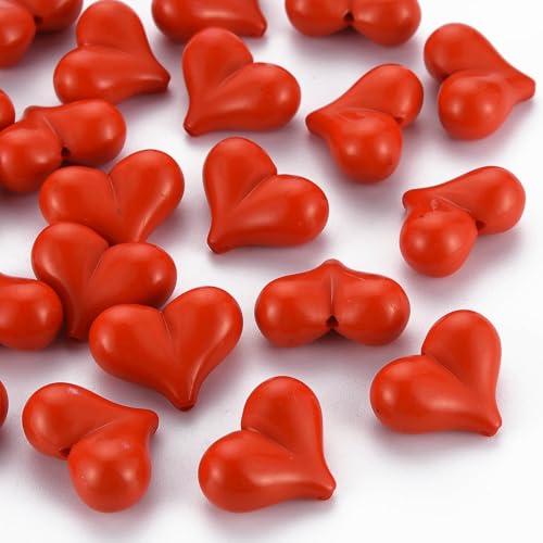 KitBeads Rote Herzperlen, blickdicht, romantisch, Acryl, herzförmig, für Schmuckherstellung, Armbänder, Halsketten, Basteln, Dekoration, 255 Stück KitBeads Rote Herzperlen, blickdicht, romantisch, Acryl, herzförmig, für Schmuckherstellung, Armbänder, Halsketten, Basteln, Dekoration, 255 Stück von KitBeads