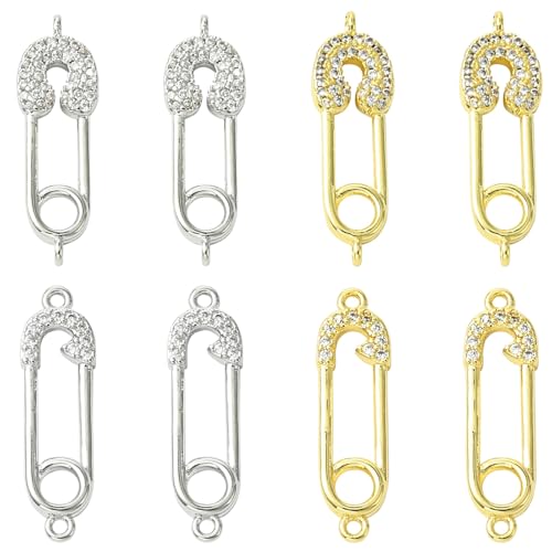 KitBeads Sicherheitsnadeln aus Messing, vergoldet, Zirkonia, für Armbänder, Ohrringe, Halsketten, Schmuckherstellung, Handwerk, 8 Stück KitBeads Sicherheitsnadeln aus Messing, vergoldet, Zirkonia, für Armbänder, Ohrringe, Halsketten, Schmuckherstellung, Handwerk, 8 Stück von KitBeads