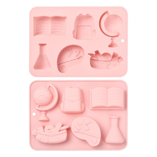 KitBeads Silikonformen für Schultüten, Zeichenbrett, Buch, Fondant, zum Backen, Kerzen, Harz, Seifen, Basteln, Dekorationen, 2 Stück von KitBeads