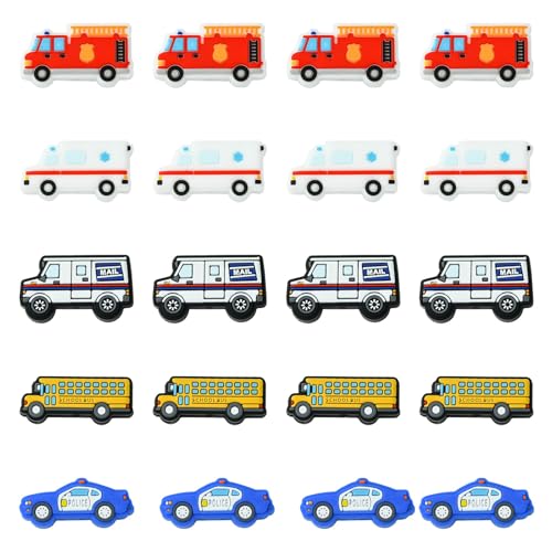 KitBeads Silikonperlen für Autos, Autos, Autos, Autos, Krankenwagen, Feuerwehrauto, Silikonperlen für Schlüsselanhänger, Stifte, Basteln, 20 Stück KitBeads Silikonperlen für Autos, Autos, Autos, Autos, Krankenwagen, Feuerwehrauto, Silikonperlen für Schlüsselanhänger, Stifte, Basteln, 20 Stück von KitBeads