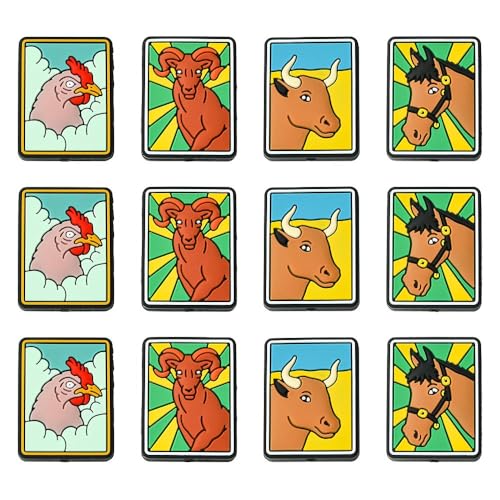 KitBeads Tarot-Tier-Silikonperlen, rechteckig, Huhn, Kuh, Schaf, Pferd, Kartenperlen für Stifte, Schlüsselanhänger, Schmuckherstellung, Armbänder, Basteln, 20 Stück KitBeads Tarot-Tier-Silikonperlen, rechteckig, Huhn, Kuh, Schaf, Pferd, Kartenperlen für Stifte, Schlüsselanhänger, Schmuckherstellung, Armbänder, Basteln, 20 Stück von KitBeads