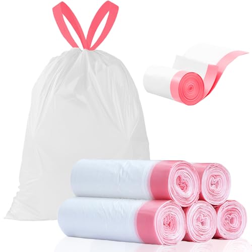 KITBEST 100 Stück Müllbeutel 20L mit Zugband, Müllsäcke mit Tragegriff Reißfest & Dicht, Extra Starke Mülltüten Weiß Abfallsack für den Hausmüll - Mit Trage-Griff/Henkel (50 x 60 cm) von Kitbest