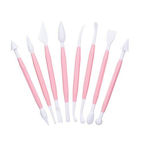 Kitchen Craft Zuckerdeko-Werkzeuge Sweetly Does It aus Kunststoff in rosa/weiß 16-teilig, 12 x 17 x 22 cm, Einheiten von Kitchen Craft