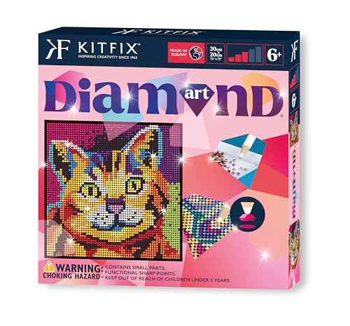 Kitfix - Diamond Art - Kätzchen - Diamond Painting für Kinder ab 6-20 x 20 cm - für Mädchen, Jungen und Erwachsene - 2022 von Kitfix