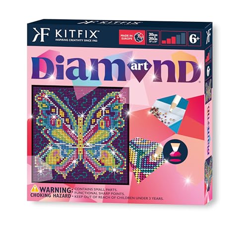 Kitfix - Diamond Art - Schmetterling - Diamond Painting für Kinder ab 6-20 x 20 cm - für Mädchen, Jungen und Erwachsene - 1526 von Kitfix