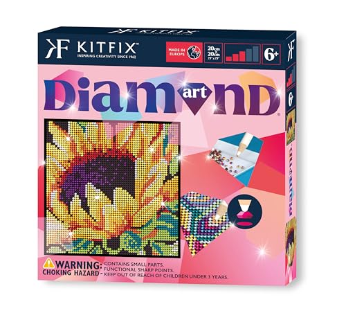 Kitfix - Diamond Art - Sonnenblume - Diamond Painting für Kinder ab 6-20 x 20 cm - für Mädchen, Jungen und Erwachsene - 2024 von Kitfix