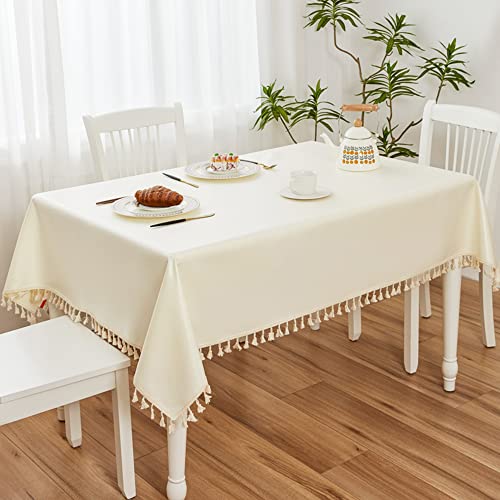 Kithing Rechteckige Tischdecke, TPU-beschichtete Stoff-Tischdecke, wasserdichte Quasten-Tischdecke, wasserfest, waschbar, Küche, Esszimmer, Bankett, Tischdekoration, Tischdecken (120 x 160 cm, beige) Kithing Rechteckige Tischdecke, TPU-beschichtete Stoff-Tischdecke, wasserdichte Quasten-Tischdecke, wasserfest, waschbar, Küche, Esszimmer, Bankett, Tischdekoration, Tischdecken (120 x 160 cm, beige) von Kithing