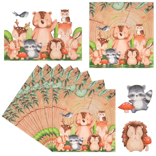 40 Stück Servietten Kindergeburtstag Waldtiere Servietten Party Papierservietten für Junge Mädchen Kinder Geburtstag Babyparty Zooparty Tisch Dekoration 40 Stück Servietten Kindergeburtstag Waldtiere Servietten Party Papierservietten für Junge Mädchen Kinder Geburtstag Babyparty Zooparty Tisch Dekoration von Kitnelw