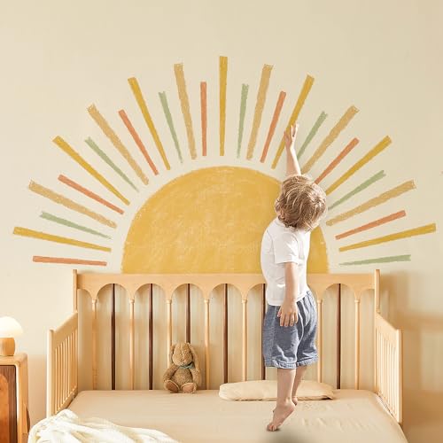 Wandtattoo Sonne Wandaufkleber Wandtattoo Kinderzimmer Regenbogen Sonnenaufgang Wandsticker für Schlafzimmer Kinderzimmer Babyzimmer von Kitnelw