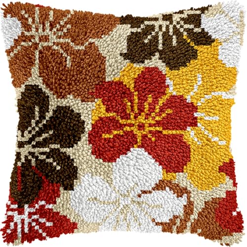 Diy Knüpfkissen Set Kissenbezug Mit Retro-Blumen, Vorderseite Aus Dickem Kreuzstich-Set, Stickerei, Nadelspitze, Kissen-Set Für Heimdekoration 17x17in Diy Knüpfkissen Set Kissenbezug Mit Retro-Blumen, Vorderseite Aus Dickem Kreuzstich-Set, Stickerei, Nadelspitze, Kissen-Set Für Heimdekoration 17x17in von Kitquiver