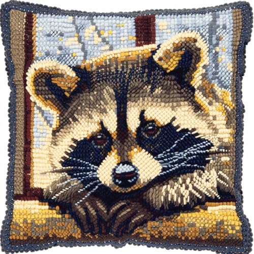 Kissen Knüpfen Set Erwachsene Waschbär Tier Auf Baum Diy-Knüpfhäkel-Set Für Teppiche Und Kissen Auf Leinwand Für Anfänger 17x17In Kissen Knüpfen Set Erwachsene Waschbär Tier Auf Baum Diy-Knüpfhäkel-Set Für Teppiche Und Kissen Auf Leinwand Für Anfänger 17x17In von Kitquiver