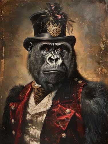 Kitquiver 5D Diamond Painting Erwachsene Gorilla-Tier Trägt Kleidung, Kristall-Kunst-Set, Rund, Vollbohrer, Diamant-Malerei-Kunst-Set Für Zuhause, Wanddekoration, Geschenke 50x70cm Kitquiver 5D Diamond Painting Erwachsene Gorilla-Tier Trägt Kleidung, Kristall-Kunst-Set, Rund, Vollbohrer, Diamant-Malerei-Kunst-Set Für Zuhause, Wanddekoration, Geschenke 50x70cm von Kitquiver