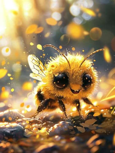 Kitquiver DIY 5D Diamond Painting Bilder Süßes Bienen-Diamantgemälde,Cartoon-Tiere,Diamant-Kunstset,Rund,Voller Bohrer,Kristallzeichnung,Diamant-Stickerei Für Die Wanddekoration Zu Hause 30x40cm Kitquiver DIY 5D Diamond Painting Bilder Süßes Bienen-Diamantgemälde,Cartoon-Tiere,Diamant-Kunstset,Rund,Voller Bohrer,Kristallzeichnung,Diamant-Stickerei Für Die Wanddekoration Zu Hause 30x40cm von Kitquiver