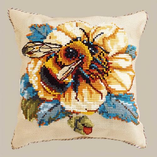 Kitquiver Diy Knüpfen Set Bunte Blumen Und Bienen Knüpfkissen-Sets,Grobes Kreuzstich-Set,Diy-Stickerei-Nadelspitzen-Kit Für Heimdekoration 17x17In Kitquiver Diy Knüpfen Set Bunte Blumen Und Bienen Knüpfkissen-Sets,Grobes Kreuzstich-Set,Diy-Stickerei-Nadelspitzen-Kit Für Heimdekoration 17x17In von Kitquiver