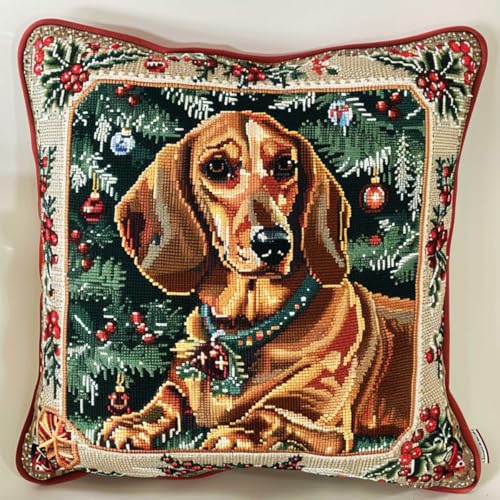 Kitquiver Diy Knüpfen Set Dackel Und Weihnachtsbaum Knüpfhäkel-Set Für Erwachsene Und Anfänger,Stickerei-Häkelset,Diy-Kissenbezug-Sets 17x17In Kitquiver Diy Knüpfen Set Dackel Und Weihnachtsbaum Knüpfhäkel-Set Für Erwachsene Und Anfänger,Stickerei-Häkelset,Diy-Kissenbezug-Sets 17x17In von Kitquiver