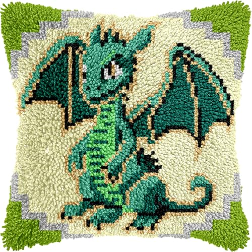 Kitquiver Diy Knüpfen Set Erwachsene Fantasy Grüner Drache Knüpfhaken-Set Für Erwachsene Anfänger Stick-Häkel-Set Diy Dekokissenbezüge Sets 17x17in Kitquiver Diy Knüpfen Set Erwachsene Fantasy Grüner Drache Knüpfhaken-Set Für Erwachsene Anfänger Stick-Häkel-Set Diy Dekokissenbezüge Sets 17x17in von Kitquiver