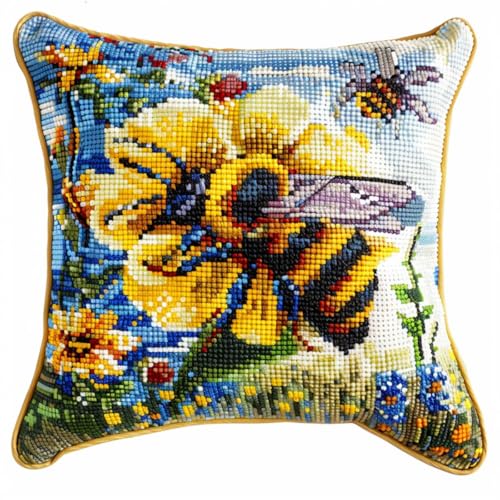 Kitquiver Diy Knüpfkissen Set Bunte Blumen Und Bienen Diy-Knüpfhäkel-Set,Heimdekoration,Bestickte Kissen-Sets,Stickset Für Anfänger 17x17In Kitquiver Diy Knüpfkissen Set Bunte Blumen Und Bienen Diy-Knüpfhäkel-Set,Heimdekoration,Bestickte Kissen-Sets,Stickset Für Anfänger 17x17In von Kitquiver