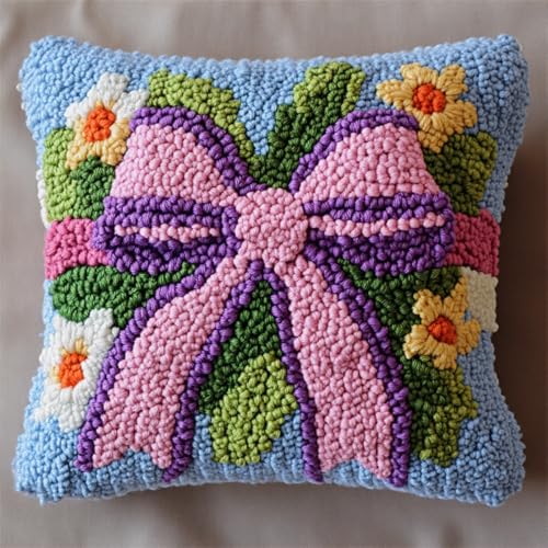 Kitquiver Diy Knüpfkissen Set Bunte Schleife Diy-Kissenbezug Mit Gobelin-Stickerei,Kissen-Set Für Die Heimdekoration,Stickset Für Anfänger 17x17In Kitquiver Diy Knüpfkissen Set Bunte Schleife Diy-Kissenbezug Mit Gobelin-Stickerei,Kissen-Set Für Die Heimdekoration,Stickset Für Anfänger 17x17In von Kitquiver
