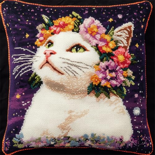 Kitquiver Diy Knüpfkissen Set Cartoon Weiße Katze Und Blumen Diy-Knüpfhäkel-Sets,Bedruckte Kissen,Häkelgarn,Häkelnadel Und Knüpfset,Kissenbezug,Teppich,Heimdekoration 17x17In Kitquiver Diy Knüpfkissen Set Cartoon Weiße Katze Und Blumen Diy-Knüpfhäkel-Sets,Bedruckte Kissen,Häkelgarn,Häkelnadel Und Knüpfset,Kissenbezug,Teppich,Heimdekoration 17x17In von Kitquiver