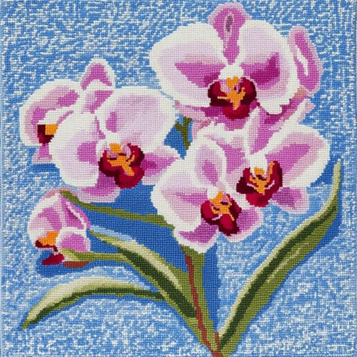 Kitquiver Knüpfen Set Anfänger Bunte Phalaenopsis-Orchidee Knüpfkissen-Sets,Grobes Kreuzstich-Set,Diy-Stickerei-Nadelspitzen-Kit Für Heimdekoration 17x17In Kitquiver Knüpfen Set Anfänger Bunte Phalaenopsis-Orchidee Knüpfkissen-Sets,Grobes Kreuzstich-Set,Diy-Stickerei-Nadelspitzen-Kit Für Heimdekoration 17x17In von Kitquiver
