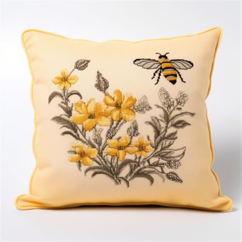 Kitquiver Knüpfen Set Erwachsene Bunte Blumen Und Bienen Knüpfkissen-Sets,Grobes Kreuzstich-Set,Diy-Stickerei-Nadelspitzen-Kit Für Heimdekoration 17x17In Kitquiver Knüpfen Set Erwachsene Bunte Blumen Und Bienen Knüpfkissen-Sets,Grobes Kreuzstich-Set,Diy-Stickerei-Nadelspitzen-Kit Für Heimdekoration 17x17In von Kitquiver