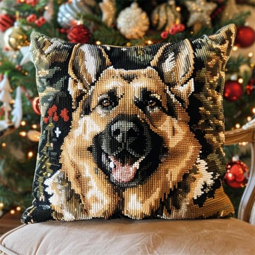 Kitquiver Knüpfen Set Erwachsene Deutscher Schäferhund Tier Diy-Knüpfhäkel-Sets,Bedruckter Kissenbezug,Heimdekoration 17x17In Kitquiver Knüpfen Set Erwachsene Deutscher Schäferhund Tier Diy-Knüpfhäkel-Sets,Bedruckter Kissenbezug,Heimdekoration 17x17In von Kitquiver