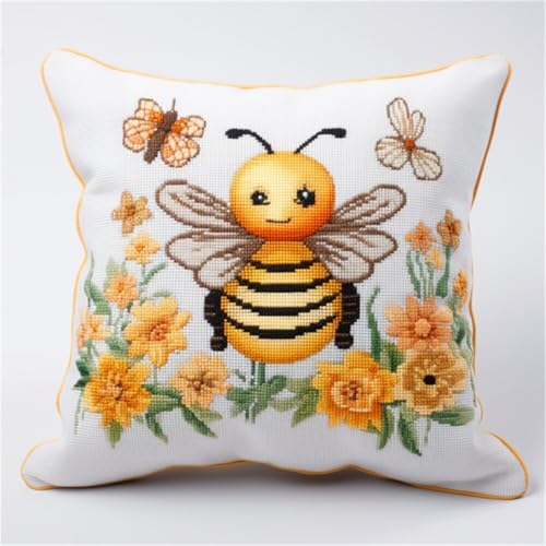 Kitquiver Knüpfkissen Mit Vordruck Bunte Blumen Und Bienen Knüpfhäkel-Set,Kissen,Diy-Teppich,Häkelnadel,Kissenherstellungs-Sets Mit Vorgedrucktem Muster Auf Leinwand 17x17In Kitquiver Knüpfkissen Mit Vordruck Bunte Blumen Und Bienen Knüpfhäkel-Set,Kissen,Diy-Teppich,Häkelnadel,Kissenherstellungs-Sets Mit Vorgedrucktem Muster Auf Leinwand 17x17In von Kitquiver