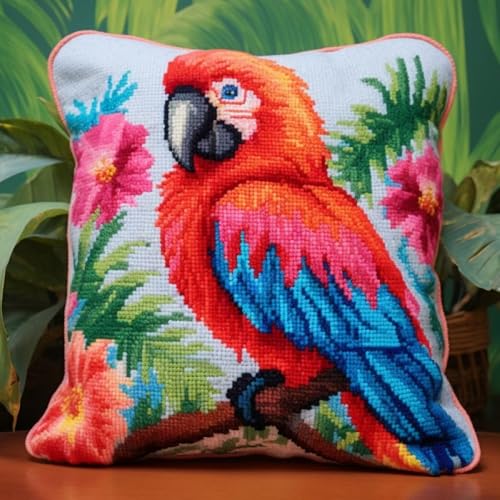 Kitquiver Knüpfkissen Mit Vordruck Bunte Papageien Und Blumen Diy-Knüpfhäkel-Sets,Kissenbezug,Stickerei,Stricken,Geschenk Für Erwachsene/Anfänger B 17x17In Kitquiver Knüpfkissen Mit Vordruck Bunte Papageien Und Blumen Diy-Knüpfhäkel-Sets,Kissenbezug,Stickerei,Stricken,Geschenk Für Erwachsene/Anfänger B 17x17In von Kitquiver