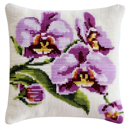 Kitquiver Knüpfkissen Mit Vordruck Bunte Phalaenopsis-Orchidee Häkel-Handarbeiten Mit Knüpfwerkzeug Für Erwachsene,Diy-Kissen-Sets Für Heimdekoration 17x17In Kitquiver Knüpfkissen Mit Vordruck Bunte Phalaenopsis-Orchidee Häkel-Handarbeiten Mit Knüpfwerkzeug Für Erwachsene,Diy-Kissen-Sets Für Heimdekoration 17x17In von Kitquiver