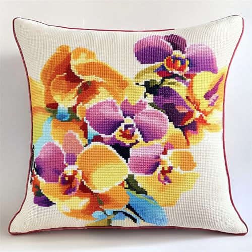 Kitquiver Knüpfkissen Mit Vordruck Bunte Phalaenopsis-Orchidee Knüpfkissen-Sets,Grobes Kreuzstich-Set,Diy-Stickerei-Nadelspitzen-Kit Für Heimdekoration 17x17In Kitquiver Knüpfkissen Mit Vordruck Bunte Phalaenopsis-Orchidee Knüpfkissen-Sets,Grobes Kreuzstich-Set,Diy-Stickerei-Nadelspitzen-Kit Für Heimdekoration 17x17In von Kitquiver