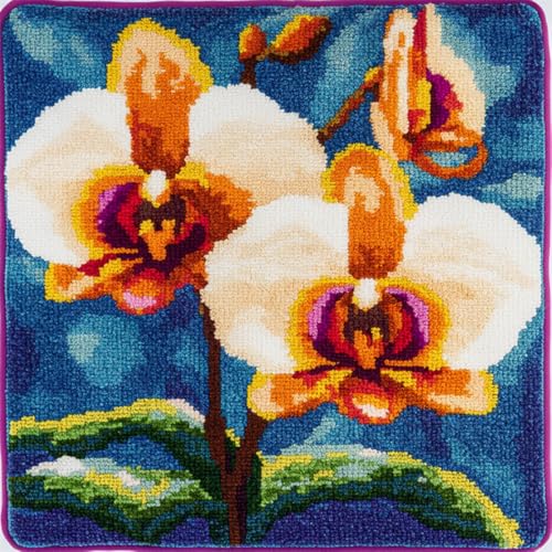 Kitquiver Knüpfkissen Mit Vordruck Cartoon-Phalaenopsis-Orchidee Diy-Knüpfhäkel-Set,Heimdekoration,Bestickte Kissen-Sets,Stickset Für Anfänger 17x17In Kitquiver Knüpfkissen Mit Vordruck Cartoon-Phalaenopsis-Orchidee Diy-Knüpfhäkel-Set,Heimdekoration,Bestickte Kissen-Sets,Stickset Für Anfänger 17x17In von Kitquiver
