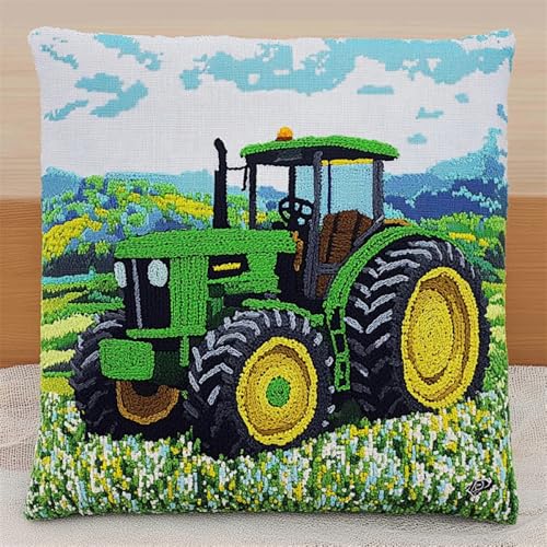 Kitquiver Knüpfkissen Mit Vordruck Cartoon-Traktor Knüpfkissen-Sets,Grobes Kreuzstich-Set,Diy-Stickerei-Nadelspitzen-Kit Für Heimdekoration 17x17in Kitquiver Knüpfkissen Mit Vordruck Cartoon-Traktor Knüpfkissen-Sets,Grobes Kreuzstich-Set,Diy-Stickerei-Nadelspitzen-Kit Für Heimdekoration 17x17in von Kitquiver