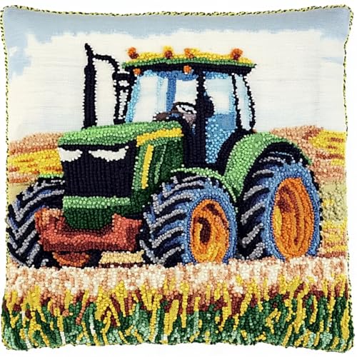 Kitquiver Knüpfkissen Mit Vordruck Cartoon-Traktor Kreuzstich-Sets Zur Herstellung Von Kissenbezügen,Diy-Knüpfhäkel-Set Für Teppiche 17x17in Kitquiver Knüpfkissen Mit Vordruck Cartoon-Traktor Kreuzstich-Sets Zur Herstellung Von Kissenbezügen,Diy-Knüpfhäkel-Set Für Teppiche 17x17in von Kitquiver