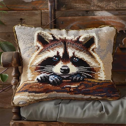 Kitquiver Knüpfkissen Mit Vordruck Cartoon Waschbär Tier Häkel-Handarbeiten Mit Knüpfwerkzeug Für Erwachsene,Diy-Kissen-Sets Für Heimdekoration 17x17In Kitquiver Knüpfkissen Mit Vordruck Cartoon Waschbär Tier Häkel-Handarbeiten Mit Knüpfwerkzeug Für Erwachsene,Diy-Kissen-Sets Für Heimdekoration 17x17In von Kitquiver