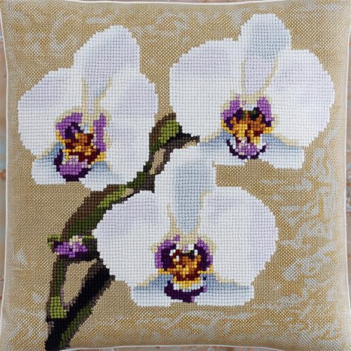 Kitquiver Knüpfkissen Mit Vordruck Fantasie Phalaenopsis Orchidee Kreuzstich-Sets Zur Herstellung Von Kissenbezügen,Diy-Knüpfhäkel-Set Für Teppiche 17x17In Kitquiver Knüpfkissen Mit Vordruck Fantasie Phalaenopsis Orchidee Kreuzstich-Sets Zur Herstellung Von Kissenbezügen,Diy-Knüpfhäkel-Set Für Teppiche 17x17In von Kitquiver