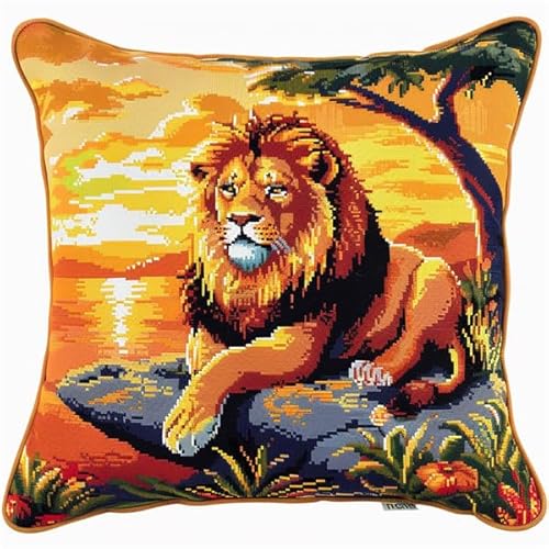 Kitquiver Knüpfkissen Set Löwe 43x43cm Bastelset Knüpfen Kissen DIY für Anfänger und Erwachsene, Modern, nicht zusammenklappbar Kitquiver Knüpfkissen Set Löwe 43x43cm Bastelset Knüpfen Kissen DIY für Anfänger und Erwachsene, Modern, nicht zusammenklappbar von Kitquiver